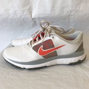 Nike White Orange Golf Shoes 611509-100